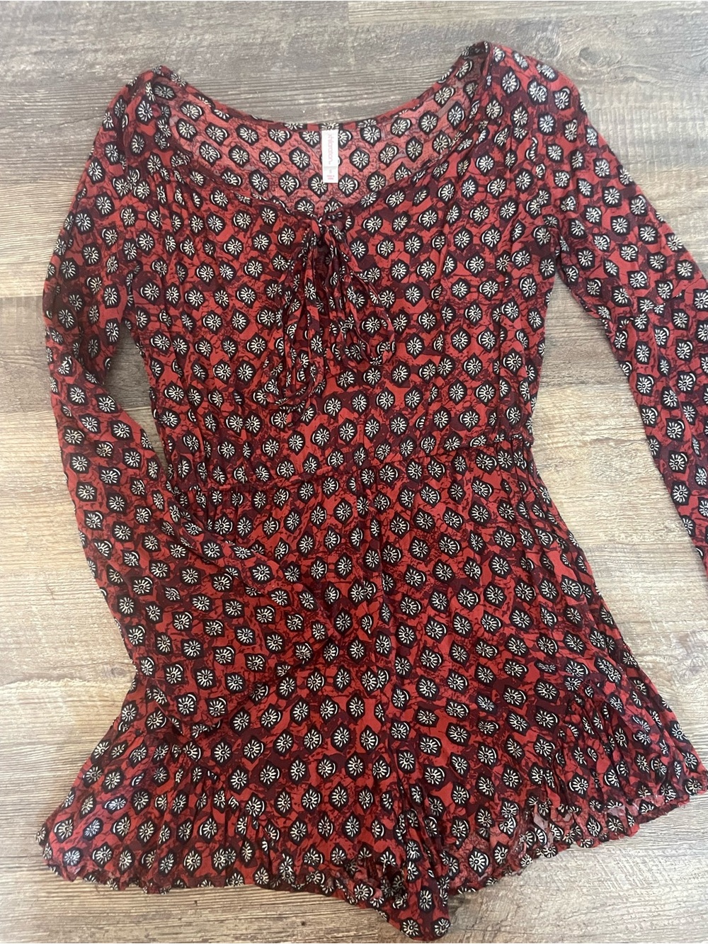 Xhilaration Red Floral-Print Romper